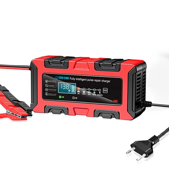 Зарядний пристрій Foxsur Foxsur 12 V 10 A — 24 V 5 A BC122410F з режимом блока живлення (Червоний) Вінниця