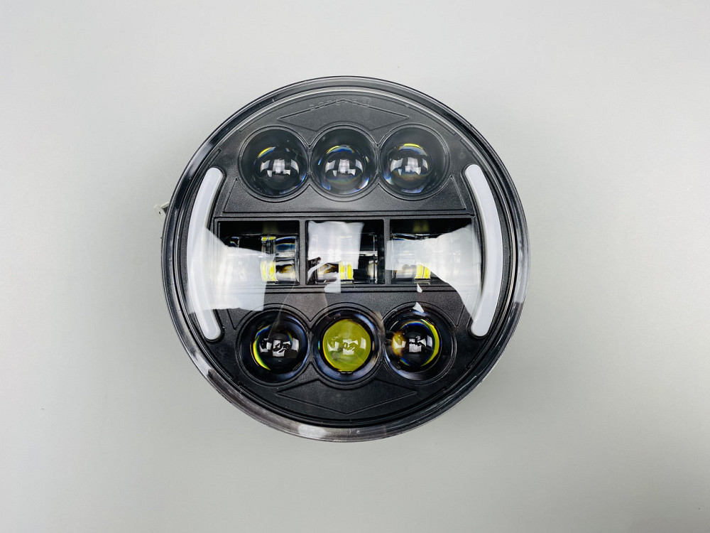 Універсальна світлодіодна фара, проектор ближнього/дальнього світла DRL жовтий сигнал повороту для мотоцикла Мукачево - фото 5