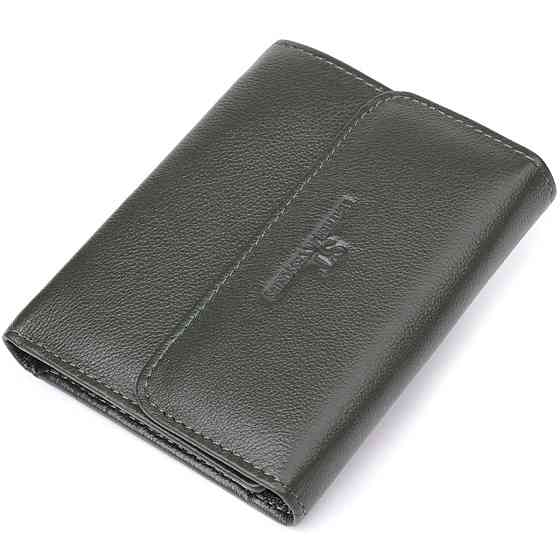 Стильний гаманець середнього розміру із натуральної шкіри ST Leather 23075 Зелений Київ