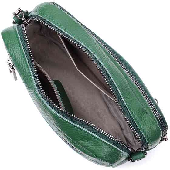 Яркая женская сумка с накладным карманом из натуральной кожи Vintage 22639 Зеленая Киев