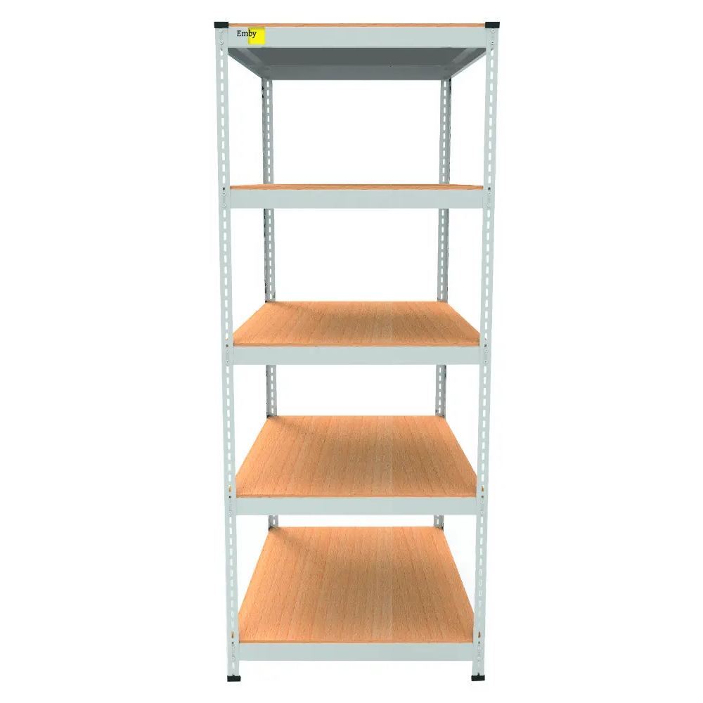 Металевий стелаж Emby Light Series (розмір 1800х600x600мм) 5 полиць ДСП до 100кг Білий Київ - фото 1