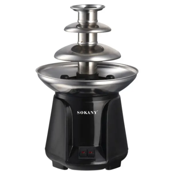 Шоколадний фонтан на 3 яруси фондю шоколадниця шоколадна 60 Вт фонтанчик для вечірки, весілля SK-07069 Коломия