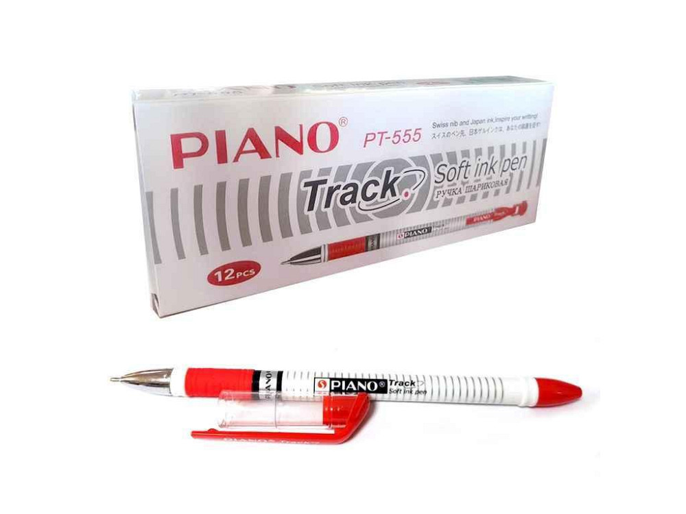 Ручка масляна червоний 0,7мм PT-555 ТМ PIANO Київ - фото 1