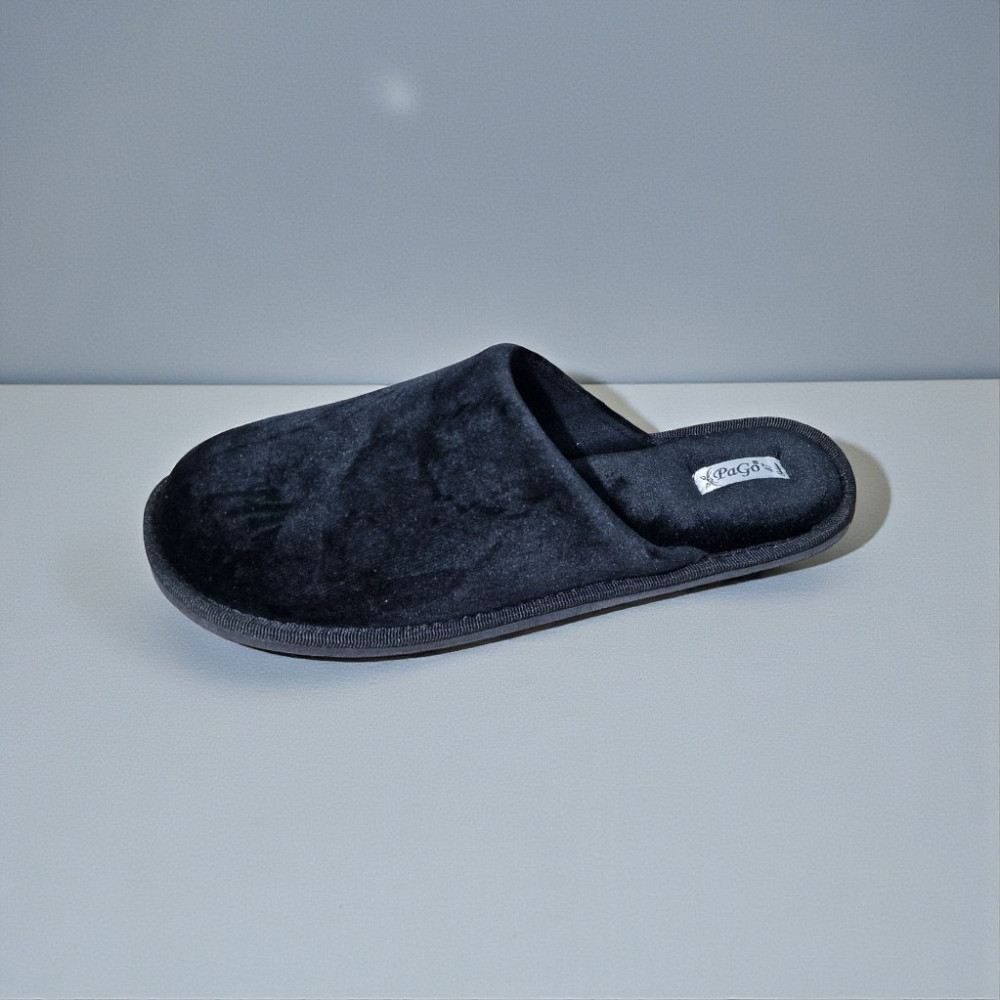 Мужские домашние тапочки закрытый носок черные тм 