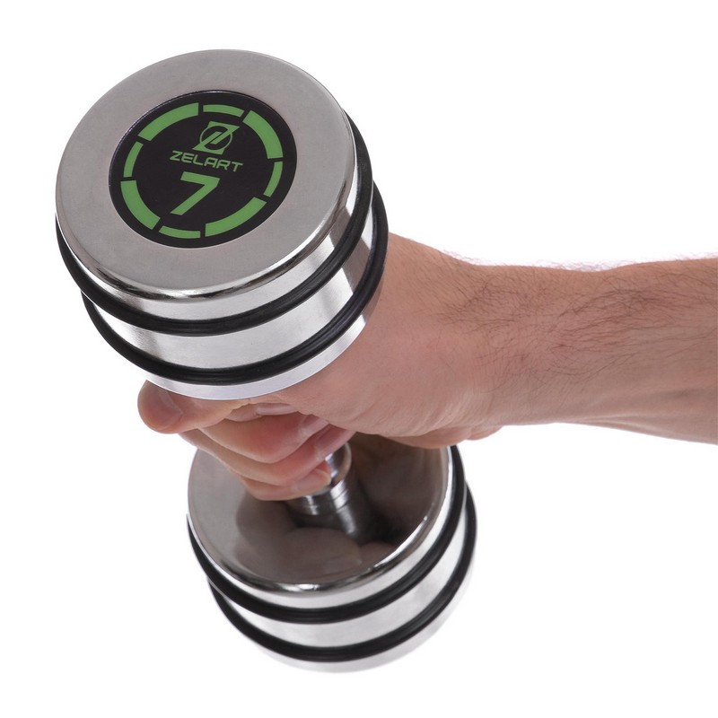 Гантель 7 кг хромована Zelart-2622-7 Київ - фото 4