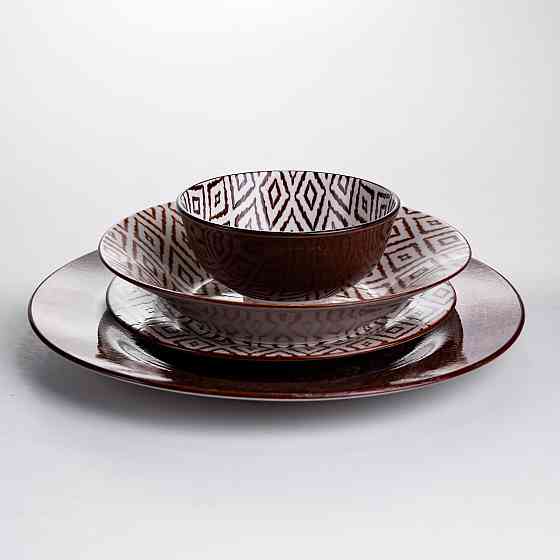 Столовий сервіз на 6 персон 24 предмети порцеляновий HP-HK-A10 Коричневий Коломия