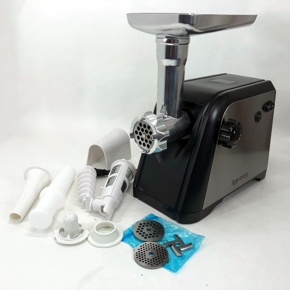 М'ясорубка електрична шнекова з реверсом Rainberg RB-672 3000W, Потужна компактна м'ясорубка для дому SF-24 Івано-Франківськ - фото 5