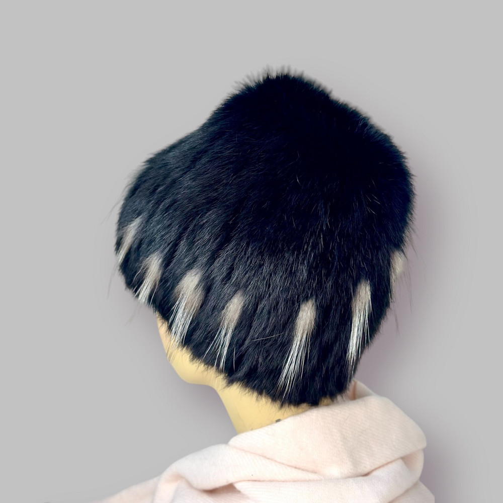 Шапка хутряна жіноча Наілья із чорнобурою Чорний Харків - фото 2