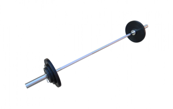 Обгумована штанга на 50 кг з олімпійським грифом Гантелі, гирі, штанги та диски металеві розбірні Київ