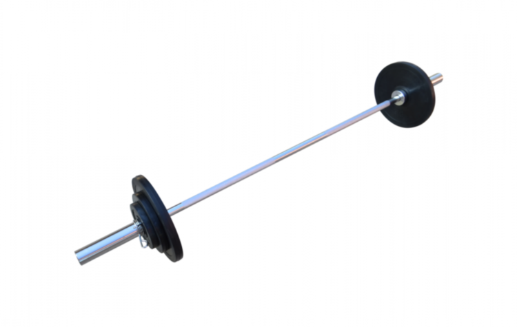 Обгумована штанга на 50 кг з олімпійським грифом Гантелі, гирі, штанги та диски металеві розбірні Київ - фото 2