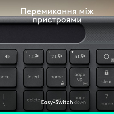 Клавіатура Logitech Slim Solar+ for Business Wireless/Bluetooth Graphite (920-013779) Вінниця - фото 9