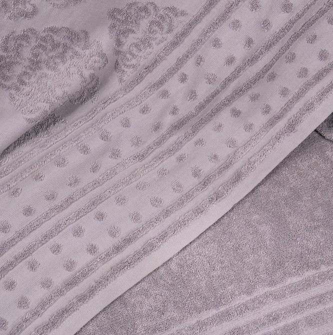 Простынь-покрывало жаккардовое махровое 100% Хлопок GM TEXTILE 150x200см 400г/м2 (Светло-Лавандовый) Сумы - изображение 2