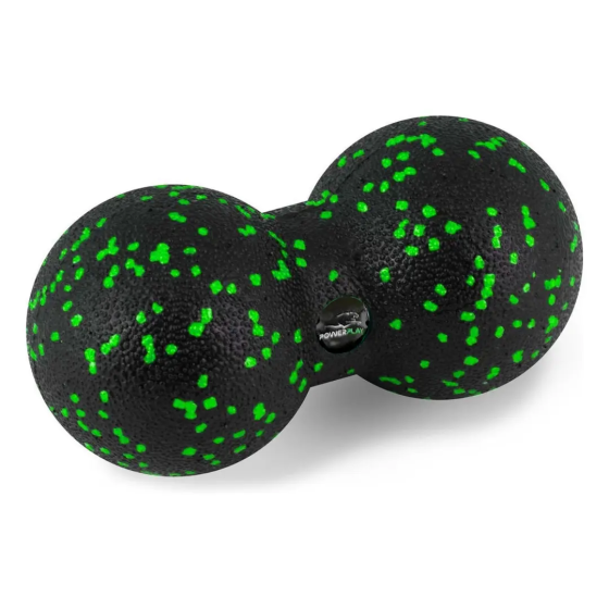 Масажний м'яч подвійний PowerPlay PP-4353 Epp foam peanut ball (d12*24cm.) Чорно/Зелений Каменское