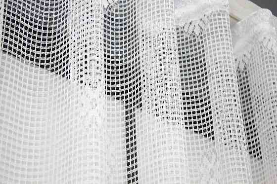 Тюль сітка висотою 1,5м, колекції "Juli" колір білий з коричневим 368т Київ