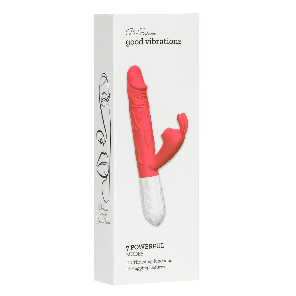 Вібратор B-Series Silicone Vibrator, силіконовий, 10 thrusting and7 Flapping Sex Aura Київ - фото 3