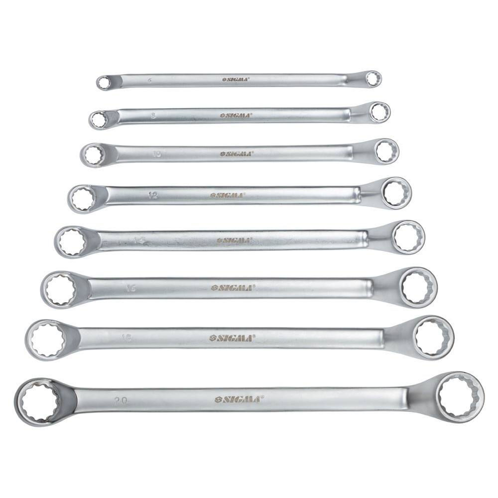 Ключі накидні 8 шт 6-22мм CrV satine SIGMA (6010051) Київ - фото 1