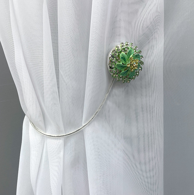 Магніти для штор та гардин "Flowers" набір 2 шт М'ятний (81-223) Київ - фото 3