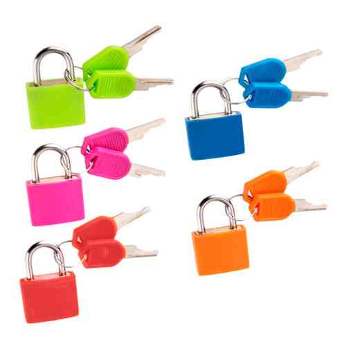 Замок навісний висячий міні 22мм, сталева дужка, 2 ключа, кольорові Вінниця