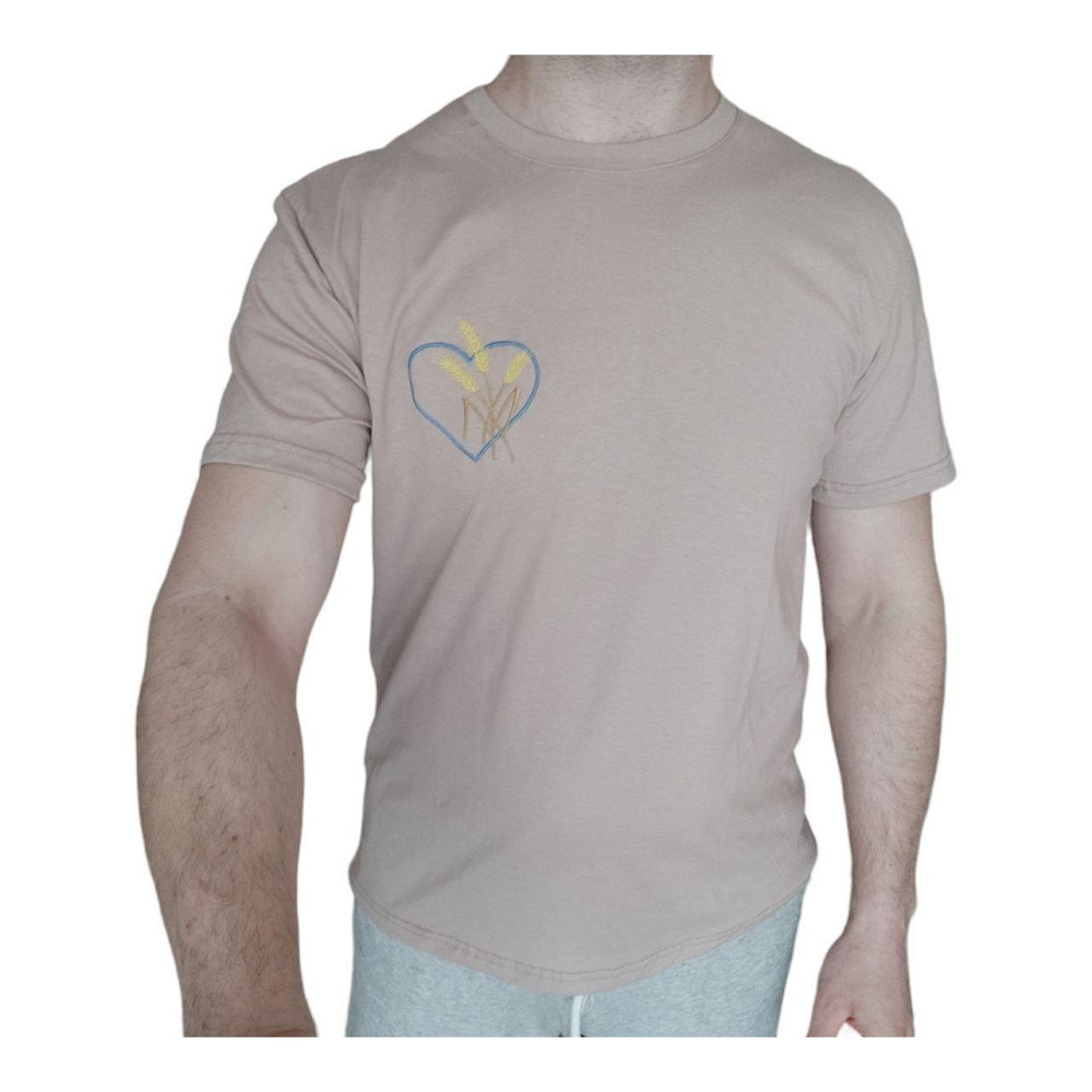 Футболка мужская с вышивкой колоски р. 44-60 бежевая Киев - изображение 1