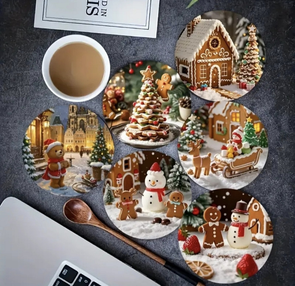 Комплект різдвяних підставок під чашки 6 шт №5 Смела - изображение 4