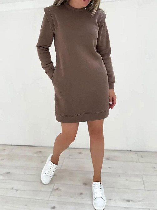 Теплое женское платье спортивное Cassie 42-44, Шоколадный Киев - изображение 2