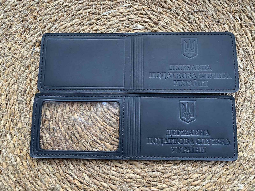 Обкладинка "Державна податкова служба України" з вінтажної шкіри чорного кольору Київ - фото 5