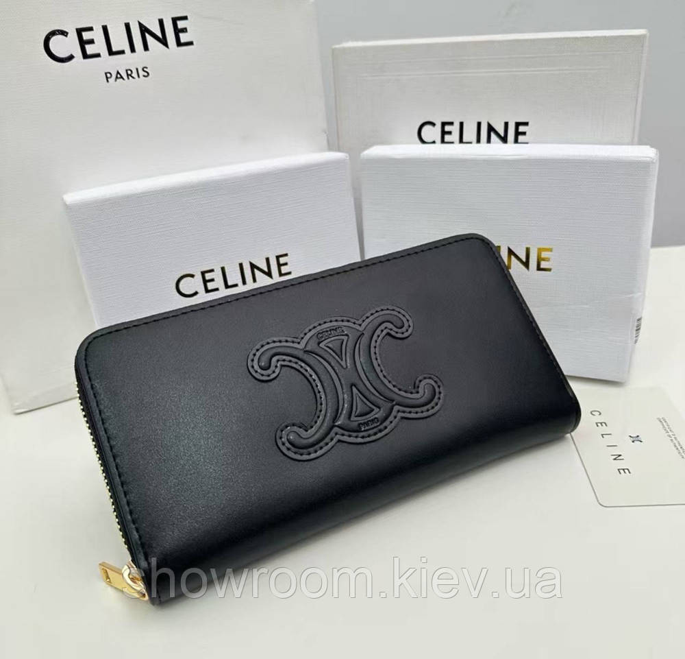 Женский кошелек на молнии Celine (А13) черный Киев - изображение 8
