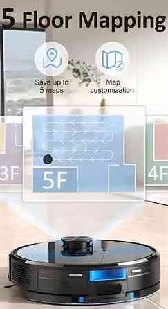 Робот-пилосос із функцією вологого прибирання Lubluelu SL60D Black. Киев