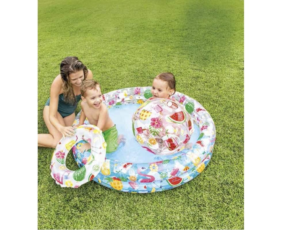 Басейн дитячий надувний Intex Тропічні солодощі з м'ячем та кругом круглий на 150л 122 х 25 см (59460) Чернигов - изображение 4