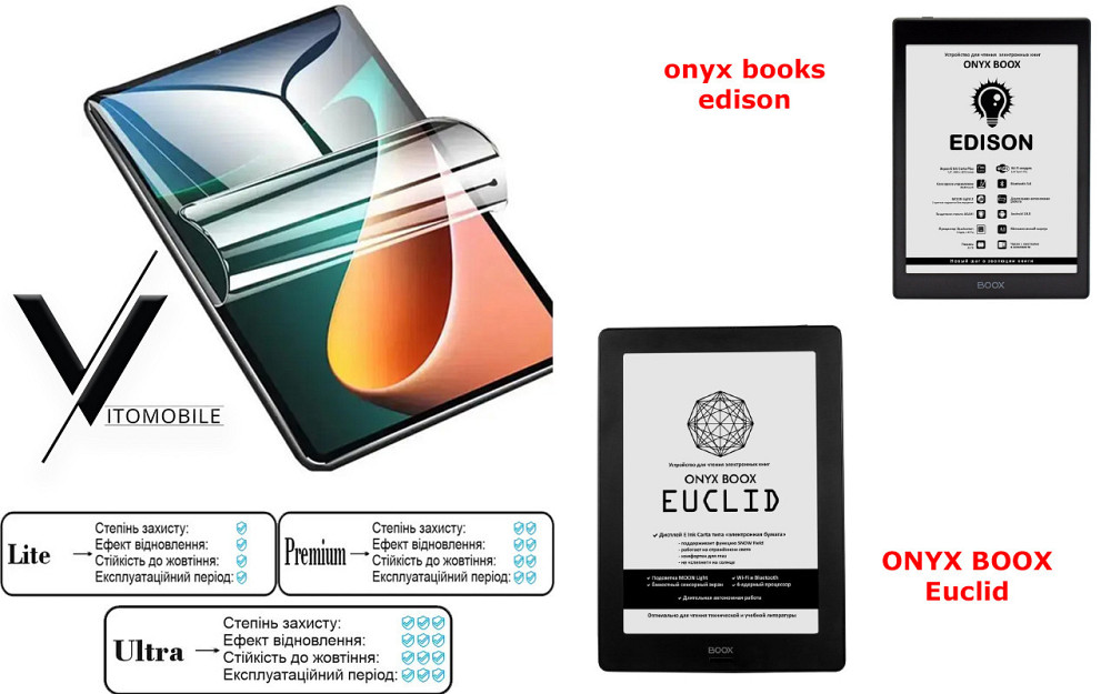 Полиуретановая пленка HyperClear Guard для onyx books edison, Euclid Киев - изображение 1