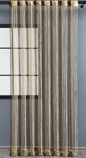 Шторы-нити с люрексом Венге с ореховым и молочным 300х300см 1 шт (61-078) Киев - изображение 3