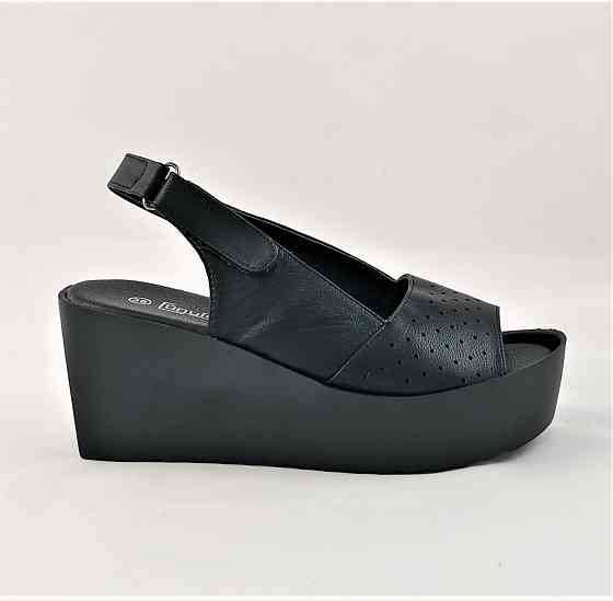 Жіночі Сандалі Босоножки на Танкетці Платформа Чорні Літні (розміри: 37,39) - 24-1 Дніпро