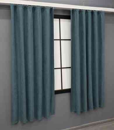 Комплект коротких штор VR-Textil Микровелюр SPARTA № 841ш Серо-голубой 130х170 см 2 шт (35-0199) Киев