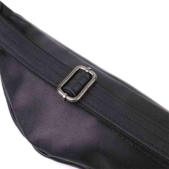 Сумка бананка для мужчин из гладкой натуральной кожи Shvigel 23134 Черный Киев