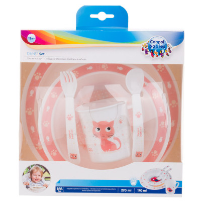 Набір дитячого посуду Canpol babies Cute Animals Котик Рожевий 5 предметів (4/401_pin) Вінниця - фото 8