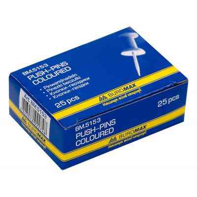 Кнопки Buromax push pins, 25шт (BM.5153) Винница