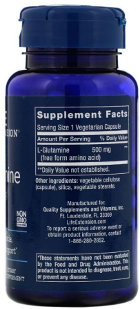 Глютамін 500 мг Life Extension L-Glutamine 100 капс Київ