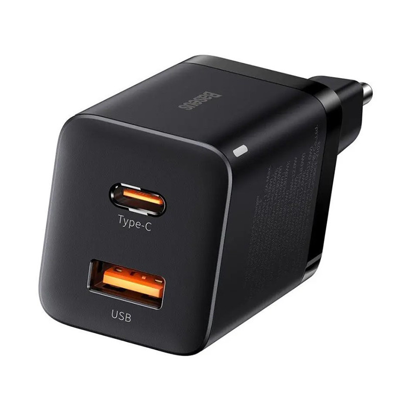 Сетевое зарядное устройство для Baseus Super Si Pro Quick Charger Type-C+USB 30W черный Львов - изображение 4