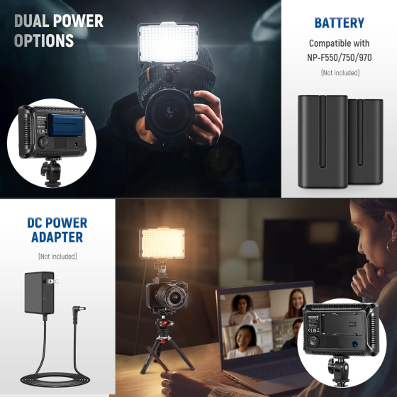 Накамерный LED видеосвет NEEWER 176 LED 5600K, регулировка 10–99%, дисплей, 1/4″, для DSLR Киев
