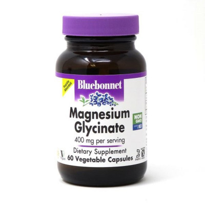 Минералы Bluebonnet Nutrition Магний Глицинат, 400 Мг, Magnesium Glycinate, 60 вегетариан (BLB0748) Винница - изображение 1