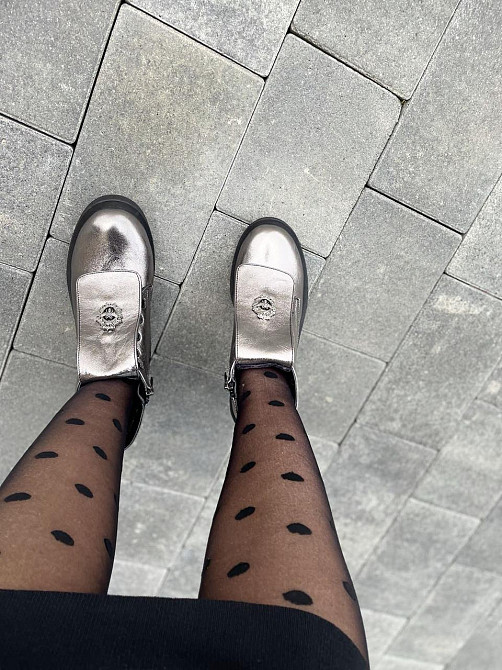 Injers Черевики жіночі INJERS срібні натуральна шкіра зима высота 13см (3883) 37р.38р. Коломия - фото 1