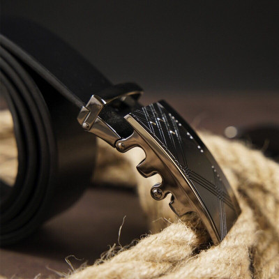 Ремінь Vintage Чоловічий з ромбами на пряжці Чорний (20291) Вінниця - фото 8