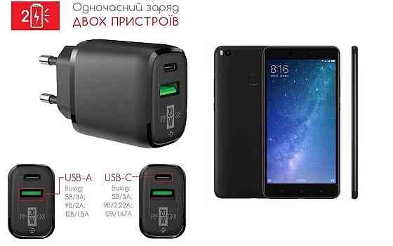 Сетевое зарядное устройство для Xiaomi Mi Max 2, 20W 3A, Quick Charge 3.0 Киев