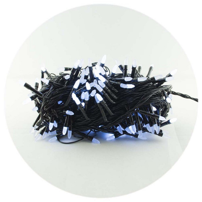 Гірлянда-нитка (String-Lights) 100W-3 внутрішня, пров.: чорний, 7м (Білий) 2968 Одеса - фото 1