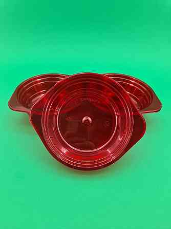 Миска одноразовая 500мл Стекловидная Юнита красная 10 шт Харків