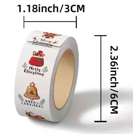 Набір різдвяних наклейок 500 шт – святкові стікери 10 варіантів дизайну Київ