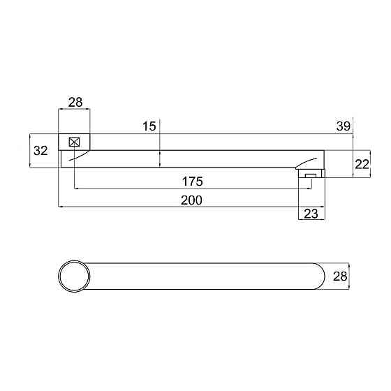 Излив для смесителя Lidz Niagara 220 20 см LDNIA220CRM35103 Chrome Киев