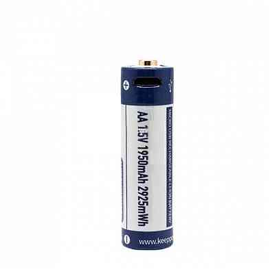 Аккумулятор Keeppower AA 14500 1,5В 1950 mAh с micro USB (Синий с белым) Киев
