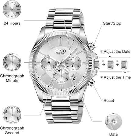 Чоловічий наручний годинник CIVO 8351 Silver Луцьк