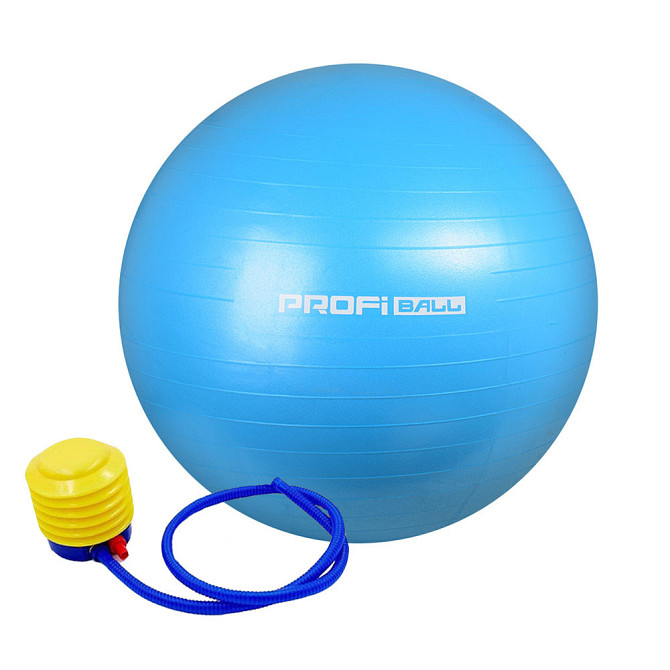 М'яч для фітнесу, фітбол із насосом Profitball, 75 см блакитний Бровари - фото 1